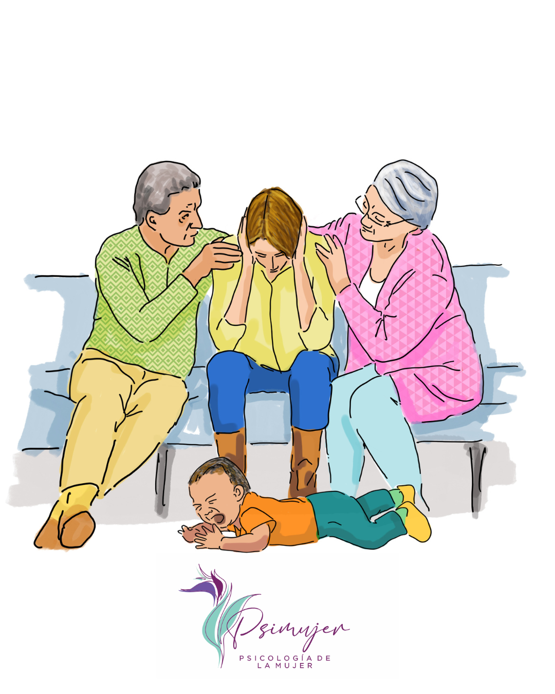 Madre manteniendo la calma y acompañando a su hijo durante una pataleta en el suelo.